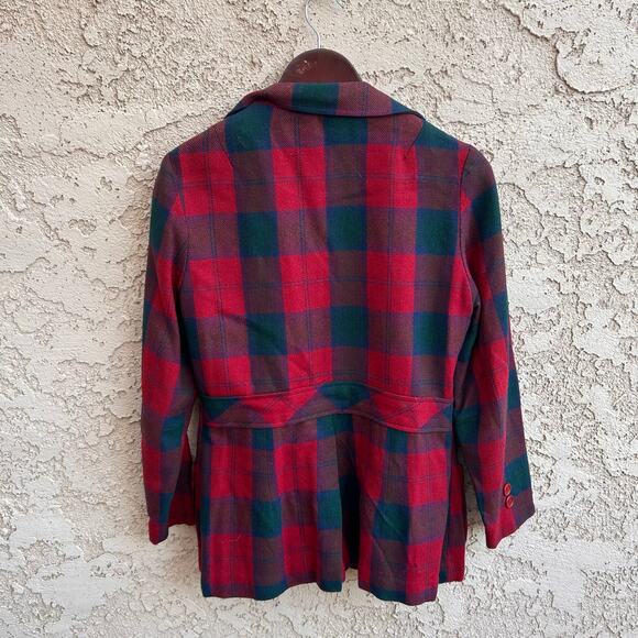 Vintage Collegetown 70’s Wool Plaid Tartan Blazer Size Womens Small - Picture 2 of 5